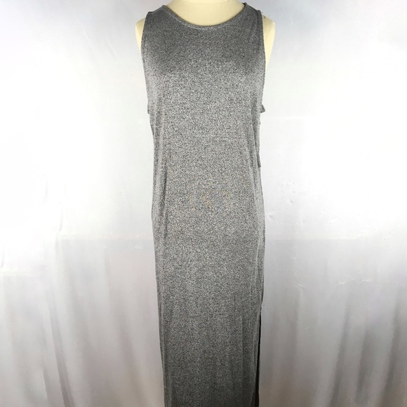 H&M Dresses & Skirts - Maxi dress sleeveless gray cut out sides slit long